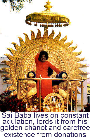 Sai Baba on his Golden Chariot